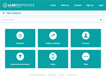 Tablet Screenshot of elabprotocols.com